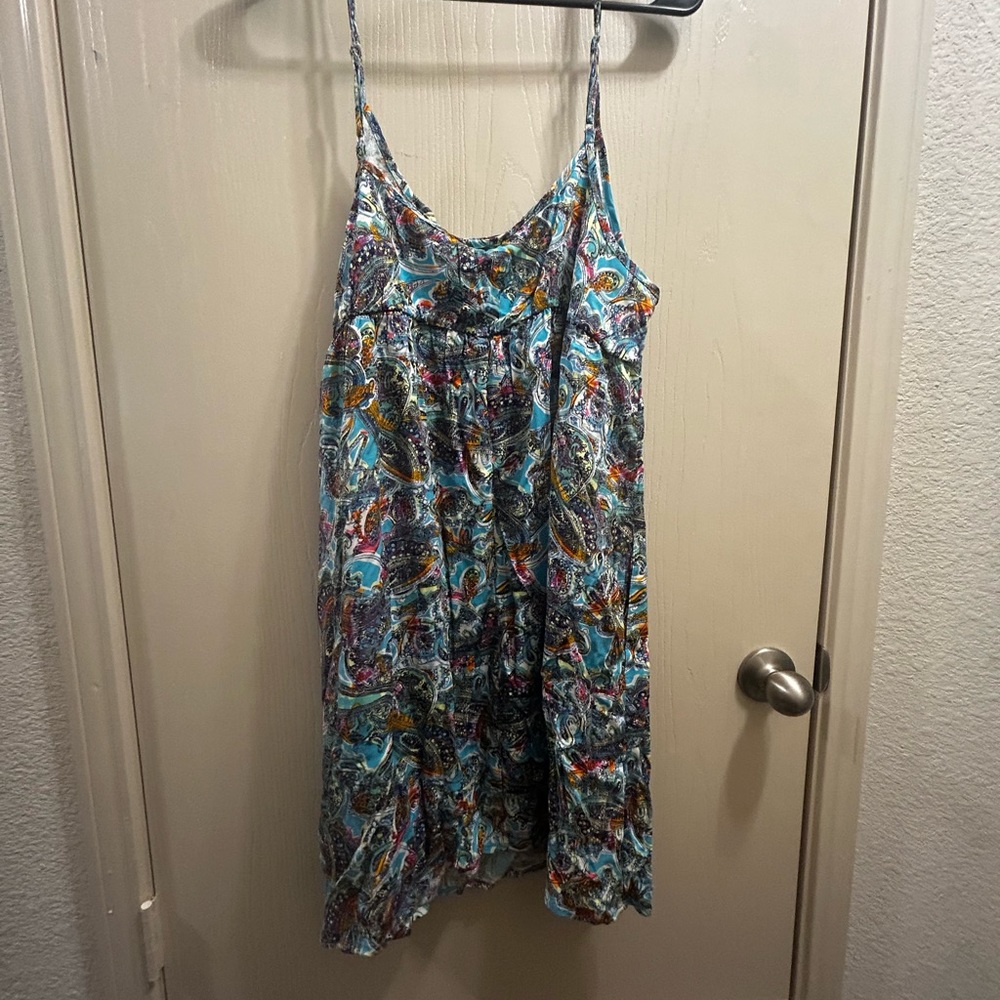 Teal multicolored shirt